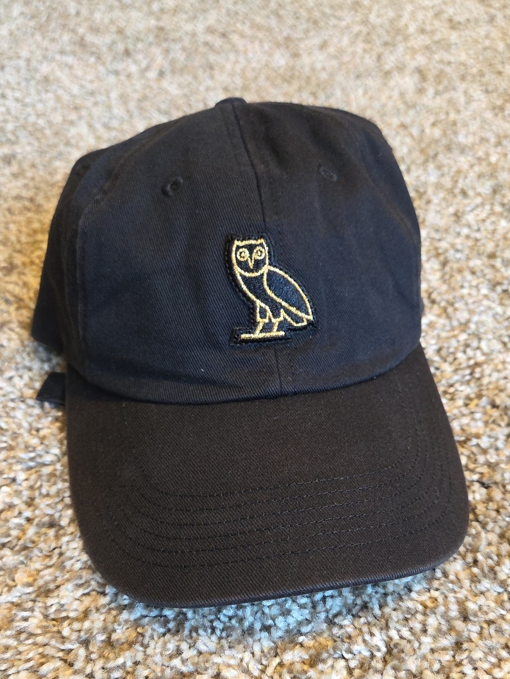 OVO October's Very Own Black Dad Hat with Gold  Logo Patch